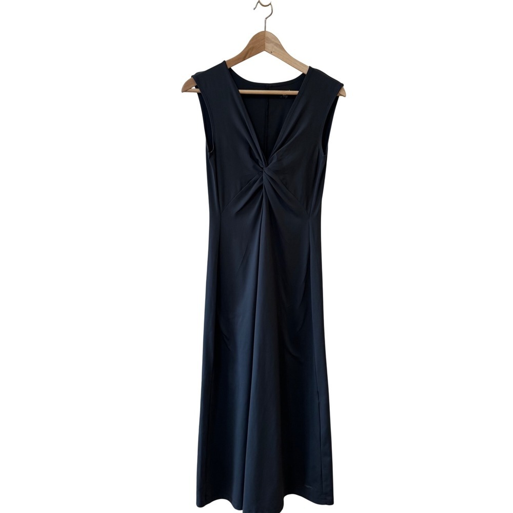 Patagonia Kamala Twist Front V-Neck Midi Dress Charcoal Grey Womens Medium